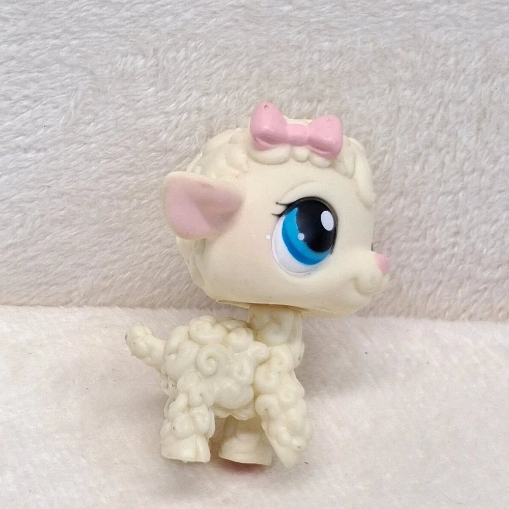 Hasbro Littlest Pet Shop Lamb 186 LPS Pink Bow Played Condition READ